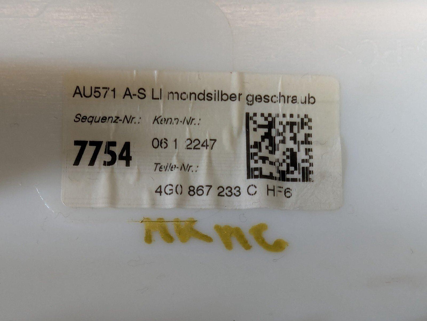 12-18 AUDI A6 C7 GENUINE PASSENGER FRONT A PILLAR TRIM PANEL 4G0867233C