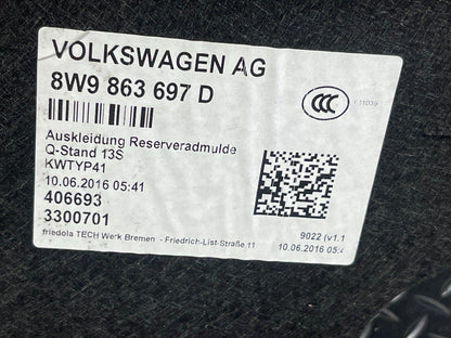 16-19 AUDI A4 AVANT  B9 GENUINE REAR BOOT FLOOR SPARE TYRE LINER 8W9869697D