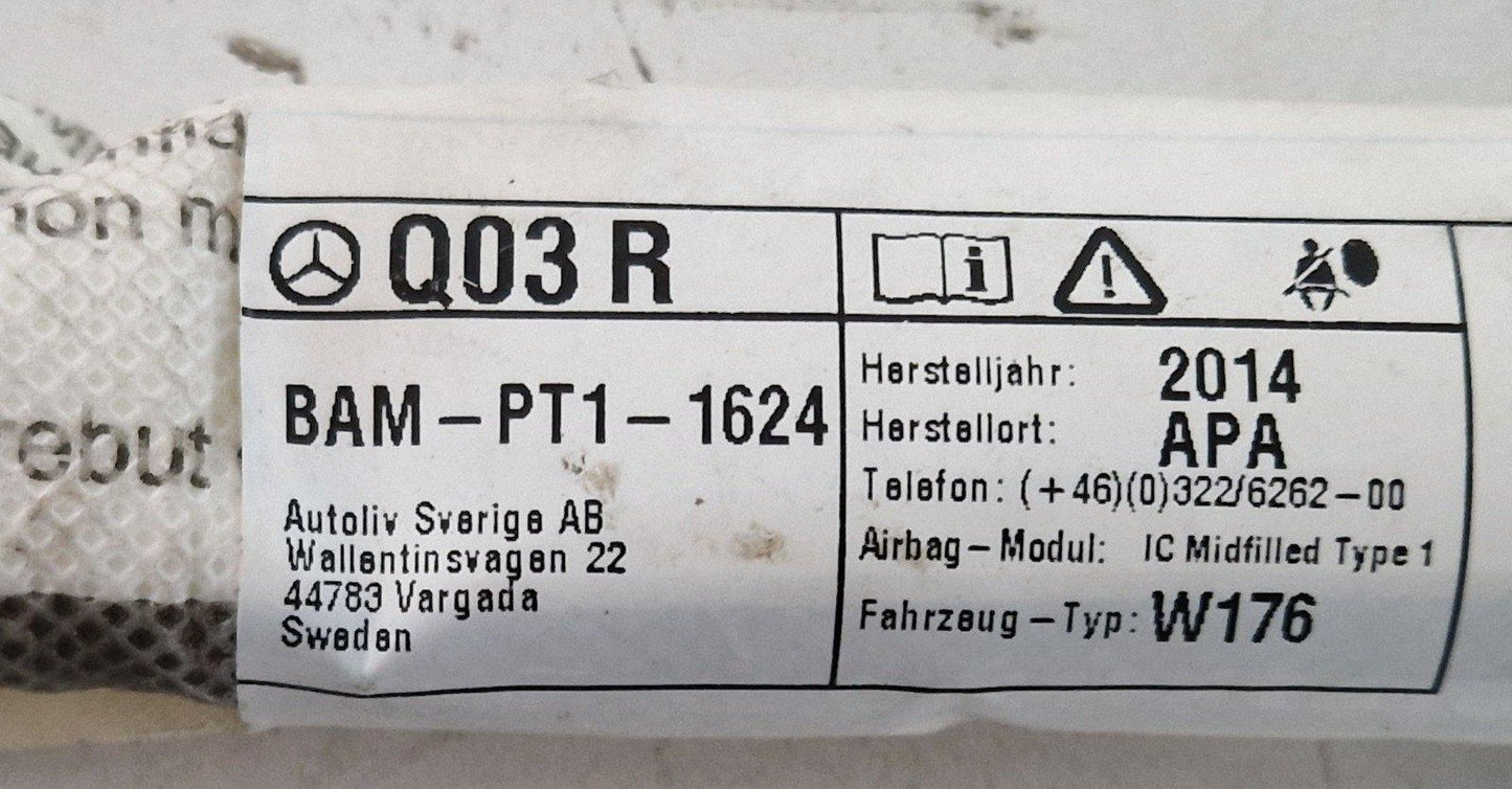 MERCEDES B-CLASS W246 SPORT 2013 DRIVER SIDE ROOF A!R BAG CURTAIN BAM-PT1-1624