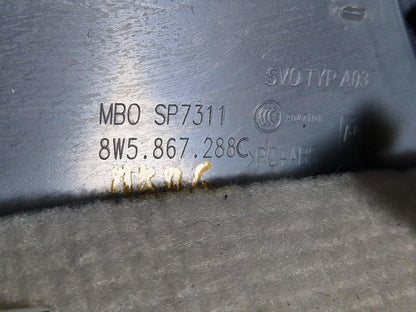 16-19 AUDI A4 B9 S-LINE REAR RIGHT DRIVER SIDE COMPLETE C-PILLAR TRIM 8W5867288C