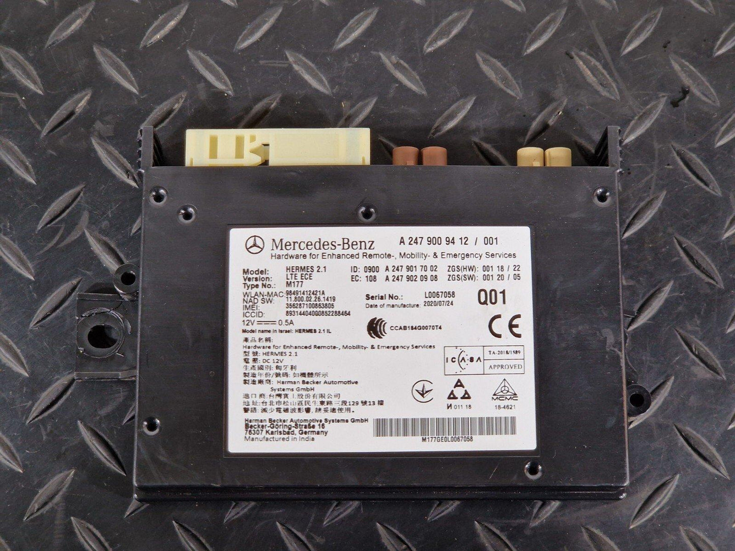 19-ON MERCEDES BENZ CLA C118 BLUETOOTH CONTROL MODULE ECU A2479009412
