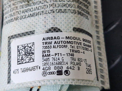 12-18 AUDI A6 C7 REAR RIGHT DRIVER SIDE SEAT SAFETY BAG 4G8880442B