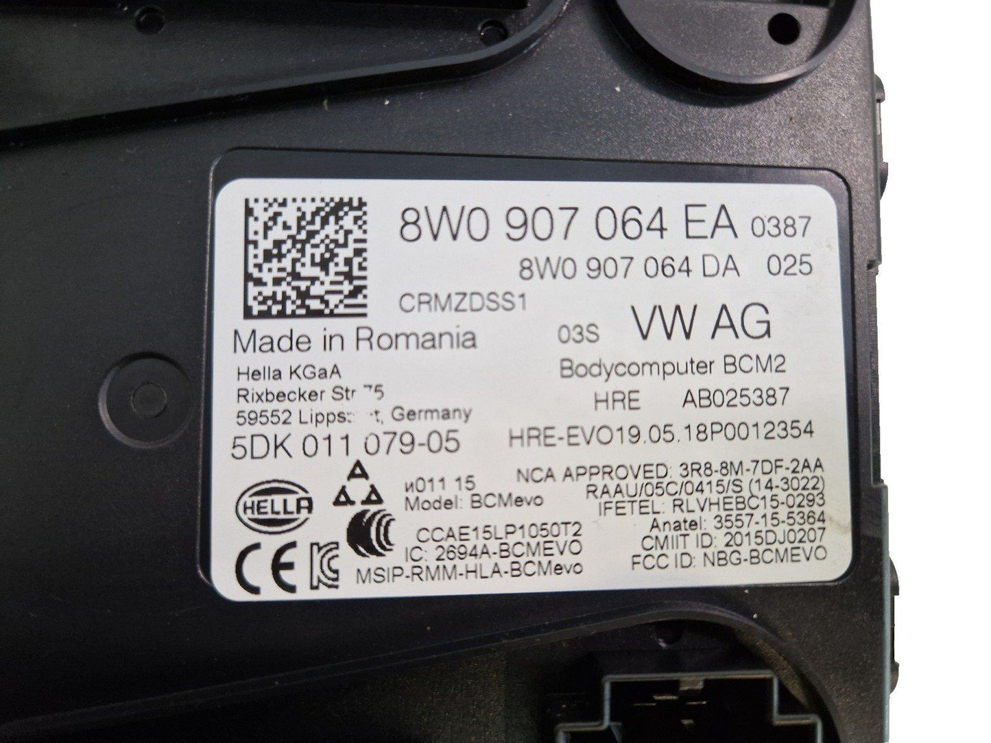 16-19 AUDI A4 B9 SPORT GENUINE OEM GATEWAY CONTROL MODULE ECU 8W0907064EA
