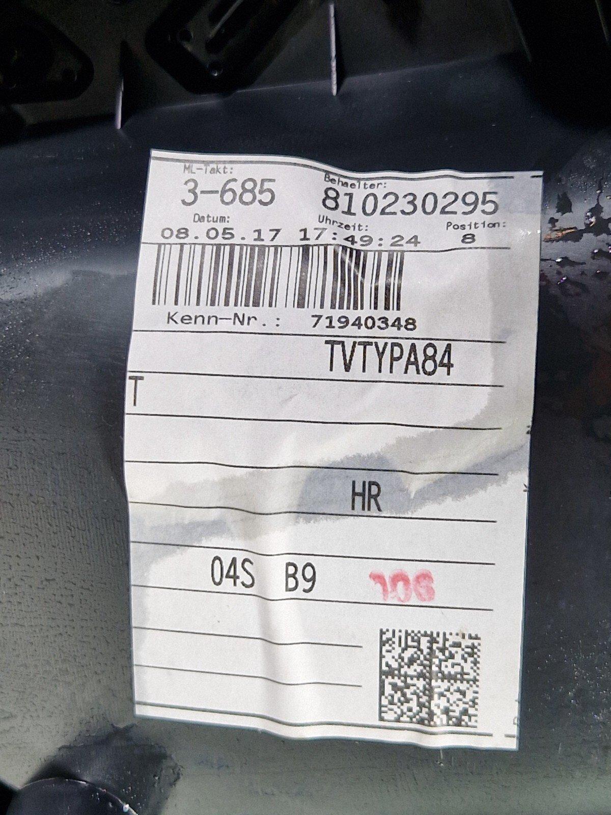 16-19 AUDI A4 B9 GENUINE REAR RIGHT DRIVER SIDE DOOR CARD PANEL 8W0867488