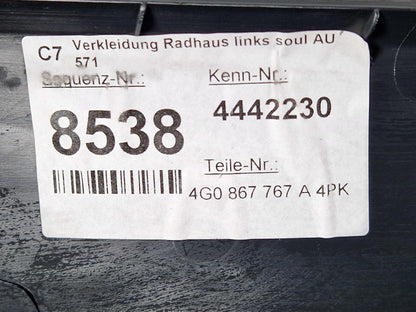 12-18 AUDI A6 C7 GENUINE REAR LEFT LOWER C PILLAR TRIM BLACK 4G0867767A