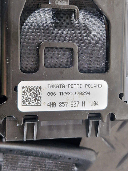10-17 AUDI A8 4H REAR MIDDLE CENTER SEAT BELT 4H0857737A 4H0857807H