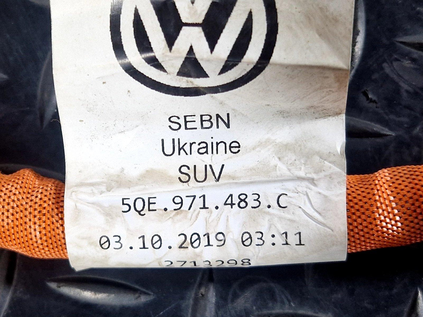 17-20 VW E-GOLF MK7.5 85KW HIGH VOLTAGE CABLE 2016-2021 5QE971483C