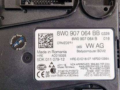 16-19 AUDI A4 AVANT B9 3.0 TDI S-LINE BODY CONTROL MODULE UNIT 8W0907064BB