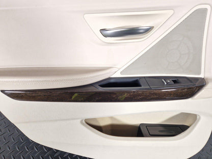 11-18 BMW 6 SERIES F06 CREAM REAR LEFT PASENGER SIDE LEATHER DOOR CARD