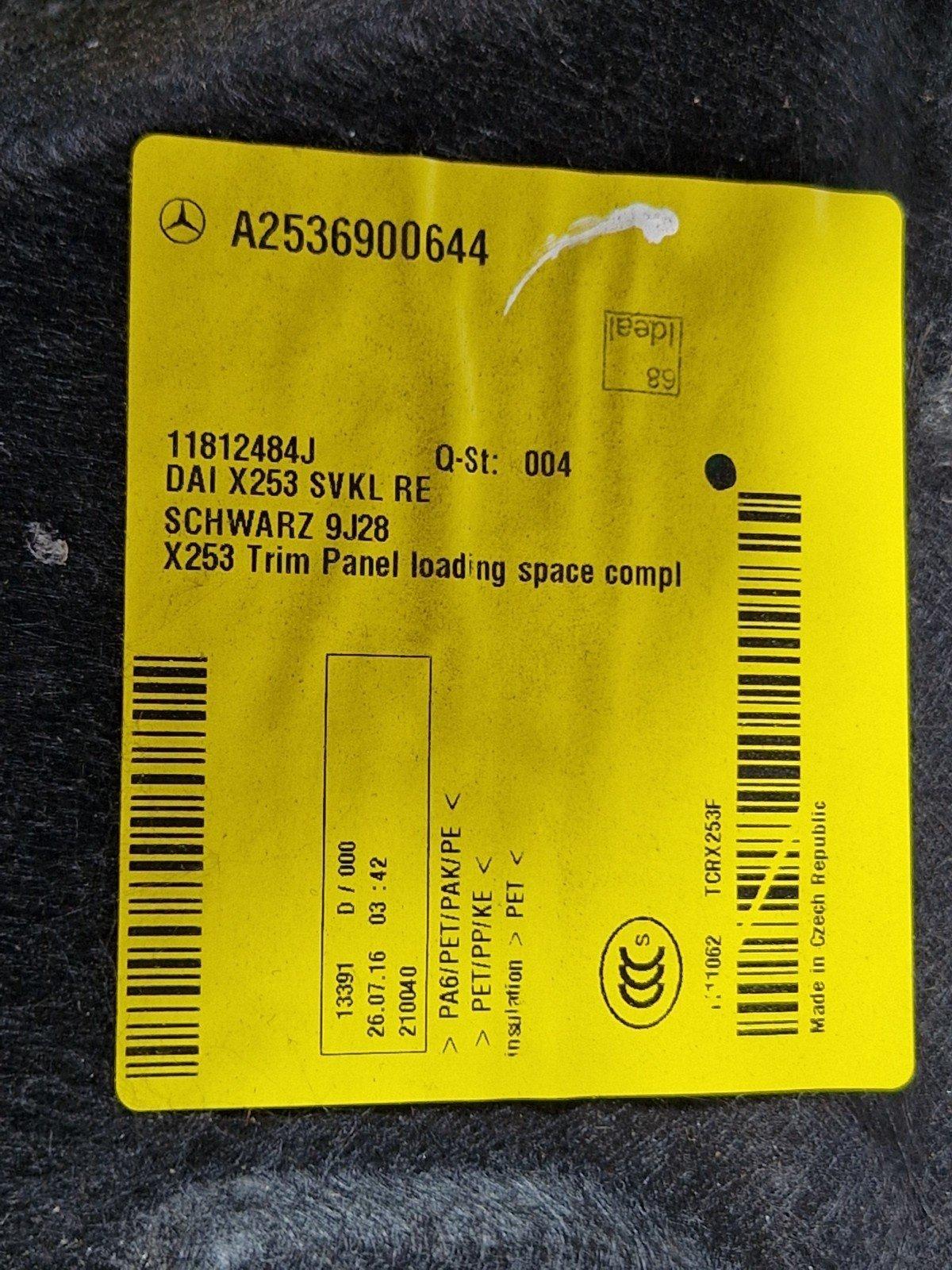 16-22 MERCEDES BENZ X253 GENUINE REAR RIGHT BOOT PANEL A2536900644 A2059051403