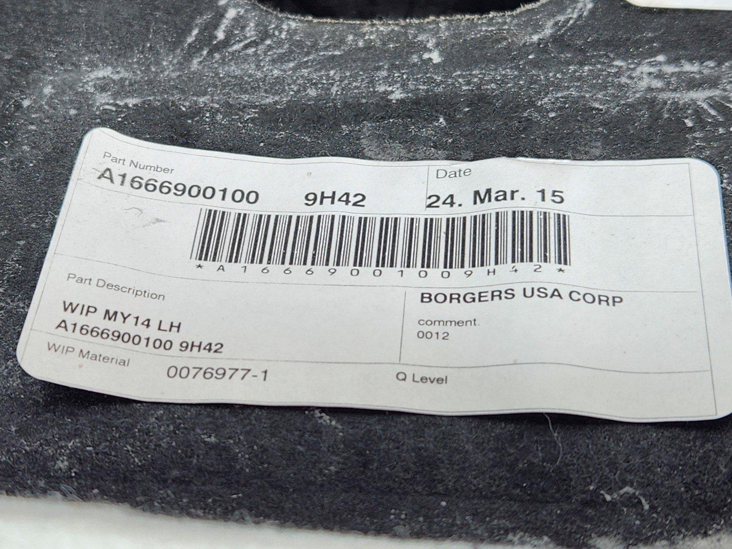 11-19 MERCEDES BENZ ML W166 OEM REAR LEFT N/S BOOT TRIM COVER PANEL A1666900100