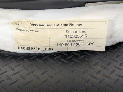 10-17 AUDI A8 4H  REAR RIGHT INTERIOR STEP PLATE TRIM 4H0864608F