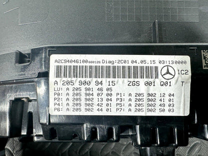 14-21 MERCEDES BENZ C300 2.1 CDI HYBRID W205 GENUINE INSTRUMENT CLUSTER SPEEDO