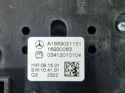 11-19 MERCEDES BENZ ML W166 SUSPENSION CONTROL PANEL SWITCH BUTTON A1669051151