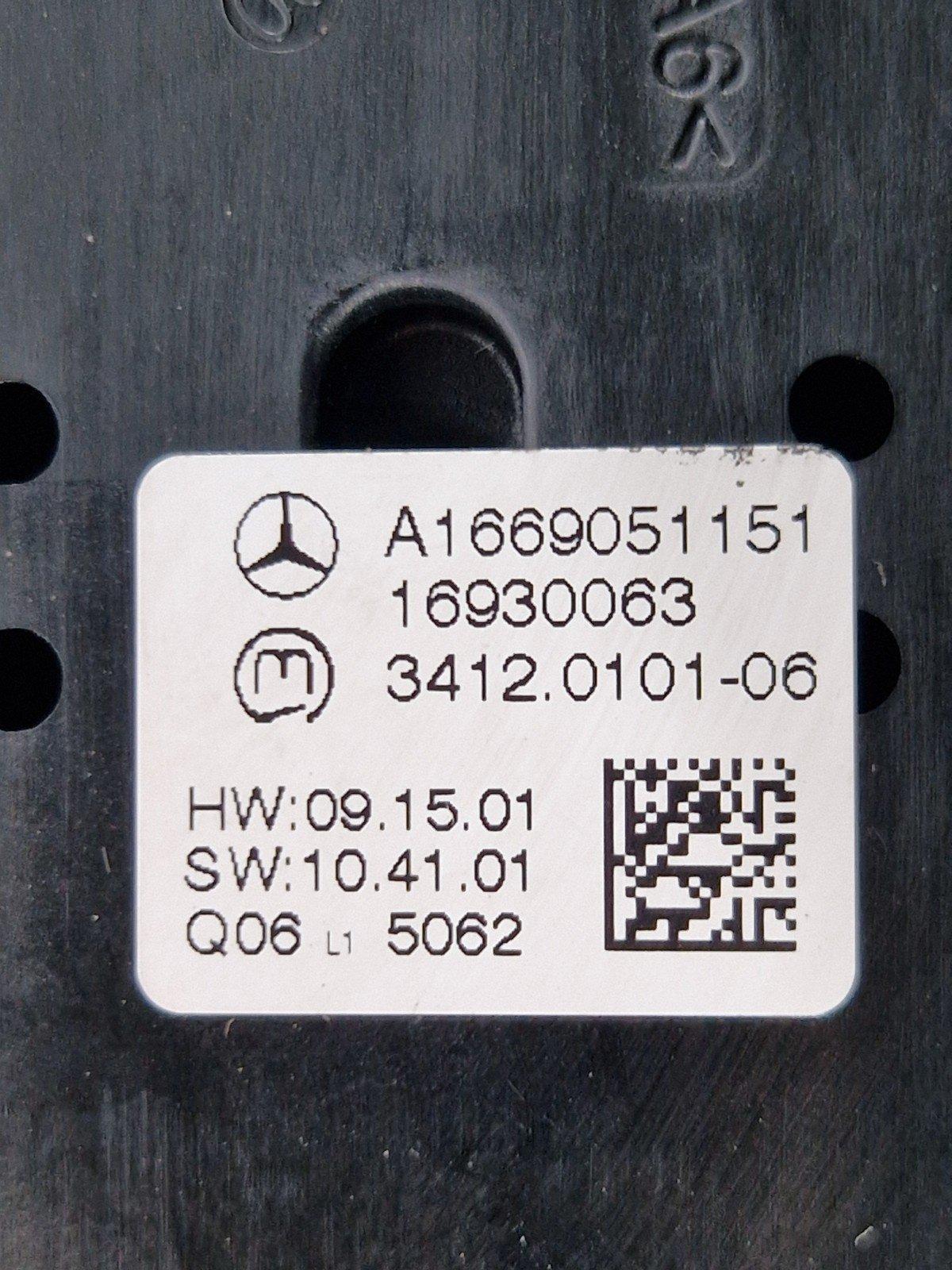 11-19 MERCEDES BENZ ML W166 SUSPENSION CONTROL PANEL SWITCH BUTTON A1669051151