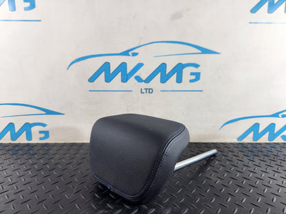BMW 118i F40 Rear Seat Black Leather Headrest Blue Stiching