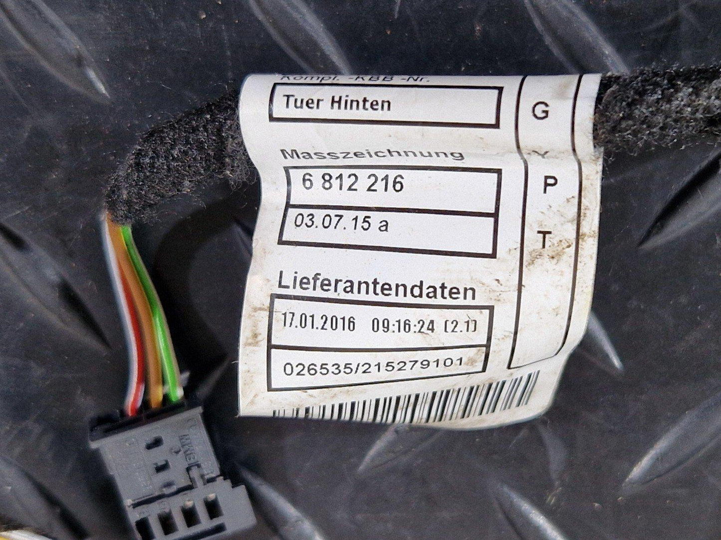 16-22 BMW X1 F48 GENUINE OEM REAR DOOR WIRING LOOM 6812216 6812218