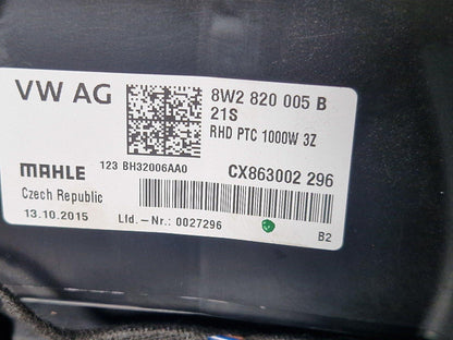 16-19 AUDI A4 B9 GENUINE FRONT DASH HEATER MATRIX 8W2820005B