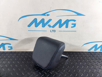 BMW 118i F40 Rear Seat Black Leather Headrest Blue Stiching