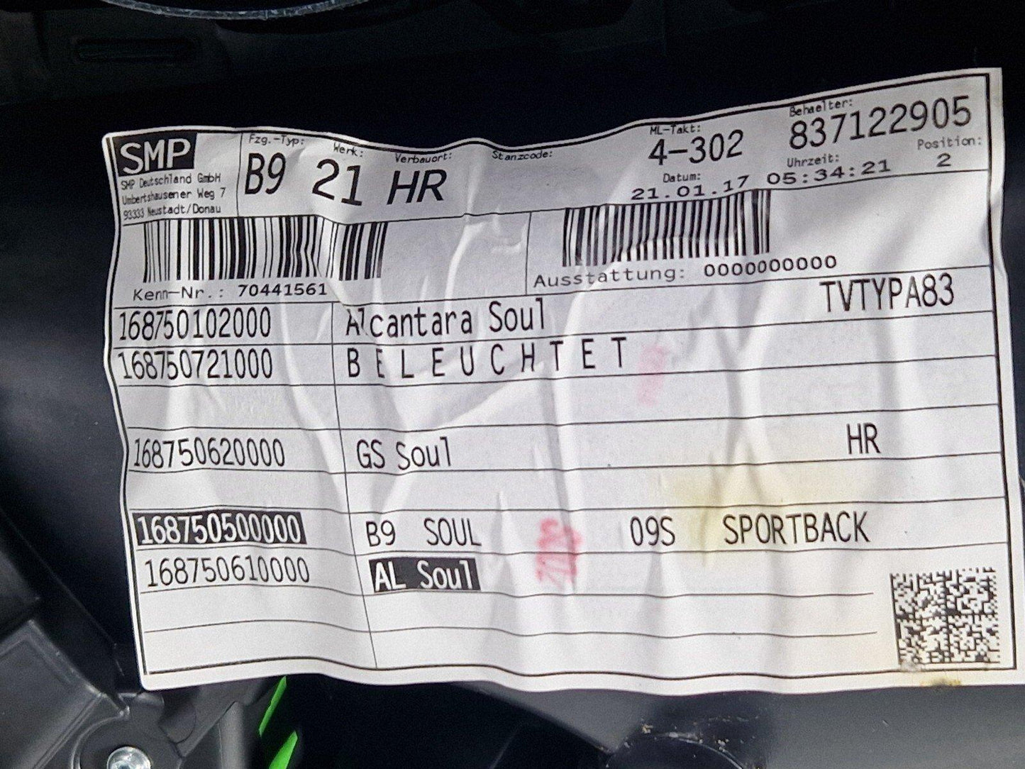 16-23 AUDI A5 F5 SPORTBACK S-LINE DRIVER SIDE REAR DOOR CARD 8W8867488