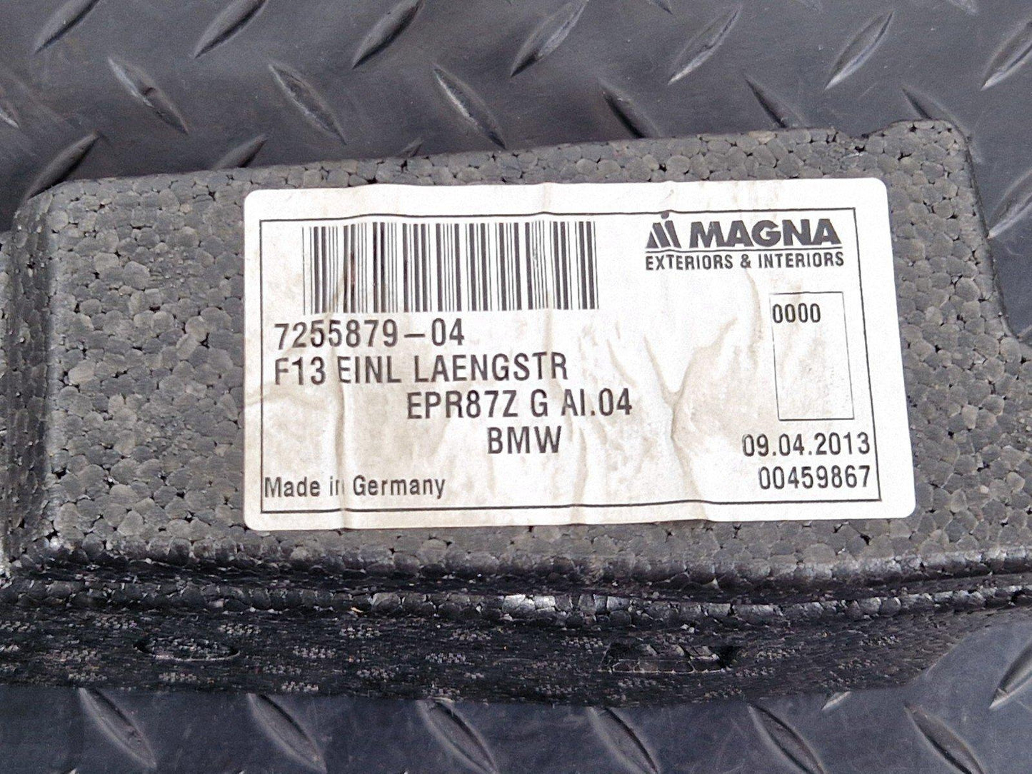 11-18 BMW 6 SERIES F06 REAR BOOT TRUNK LEFT FOAM INSERT 7255879
