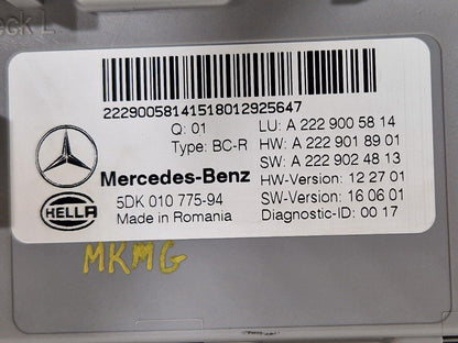 14-21 MERCEDES BENZ C200 W205 GENUINE OEM REAR SAM CONTROL MODULE A2229005814