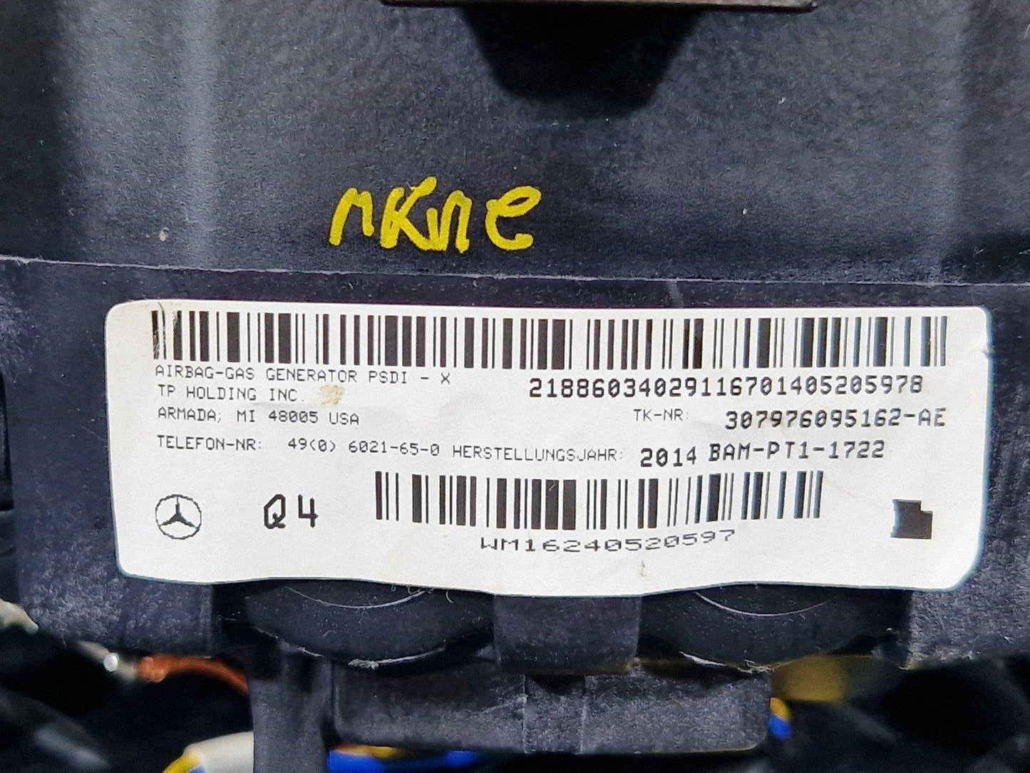 12-18 MERCEDES BENZ B-CLASS W246 STEERING WHEEL A!R BAG RIGHT SIDE 307976095162