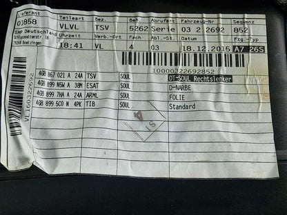 15-18 AUDI A7 4G GENUINE PASSENGER SIDE FRONT DOOR CARD 4G8837019A