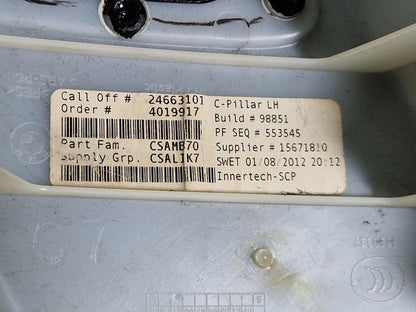10-13 BMW X5 E70 LCI GENUINE REAR DRIVER SIDE C-PILLAR 9169310