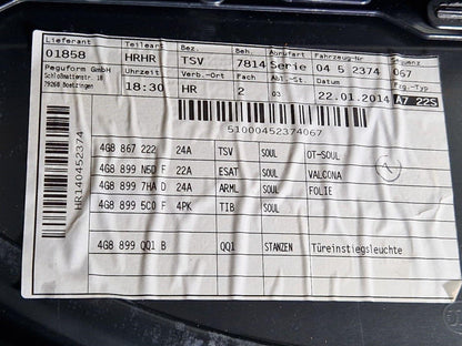 10-18 AUDI A7 4G S-LINE GENUINE REAR RIGHT DOOR CARD PANEL COVER 4G8867306