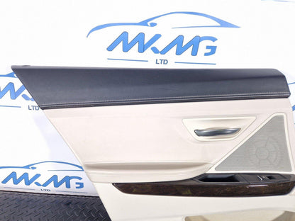 11-18 BMW 6 SERIES F06 CREAM REAR LEFT PASENGER SIDE LEATHER DOOR CARD