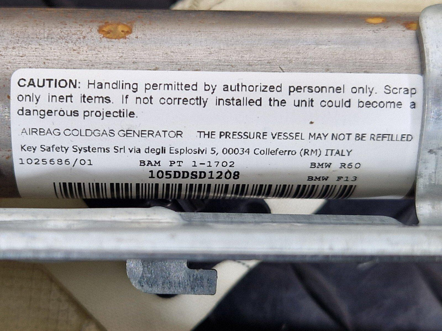11-18 BMW 6 SERIES F06 ROOF CURTAIN SAFETY BAG RIGHT DRIVER SIDE 7273436