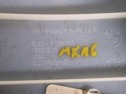 10-13 BMW X5 E70 LCI GENUINE UPPER RIGHT O/S B COLUMN TRIM 7129752