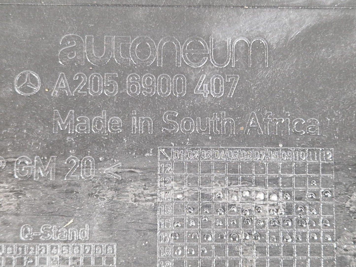 14-21 MERCEDES BENZ W205 REAR RIGHT DRIVER SIDE O/S UNDERBODY COVER A2056900407