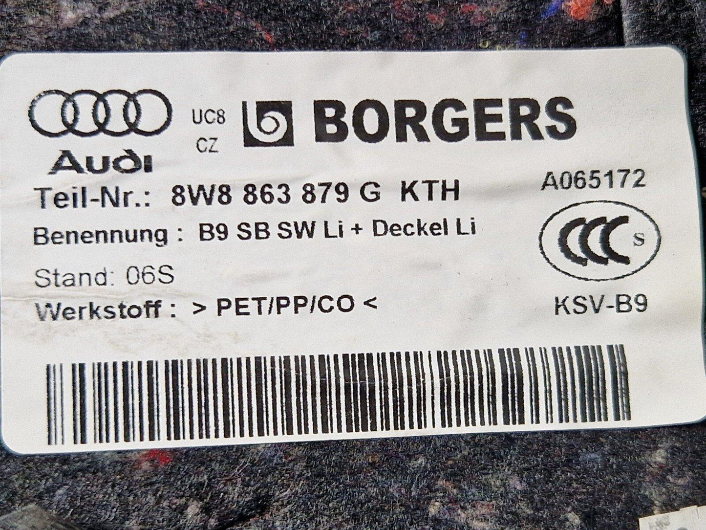 16-23 AUDI A5 F5 SPORTBACK S-LINE BOOT COMPARTMENT PANEL LEFT 8W8863879