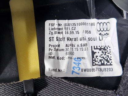 16-19 AUDI A4 B9 SALOON GENUINE REAR LEFT PASSENGER SIDE CLOTH BOLSTER 8W0885703