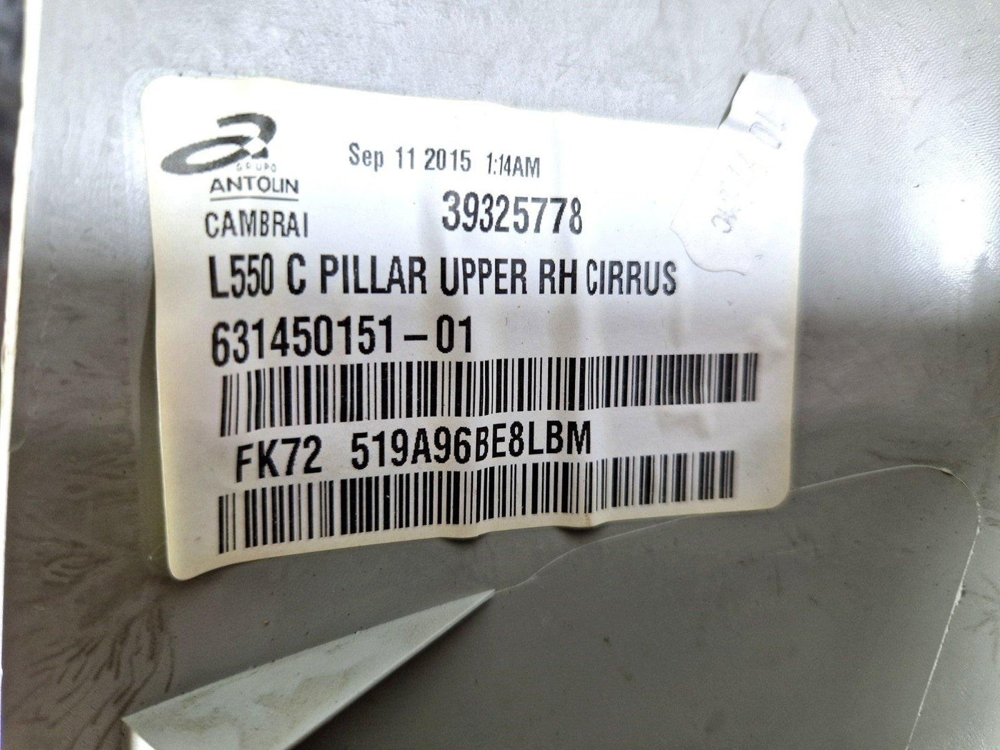14-19 LAND ROVER L550 DISCOVERY SPORT DRIVER UPPER PILLAR TRIM FK72519A96BE8LBM