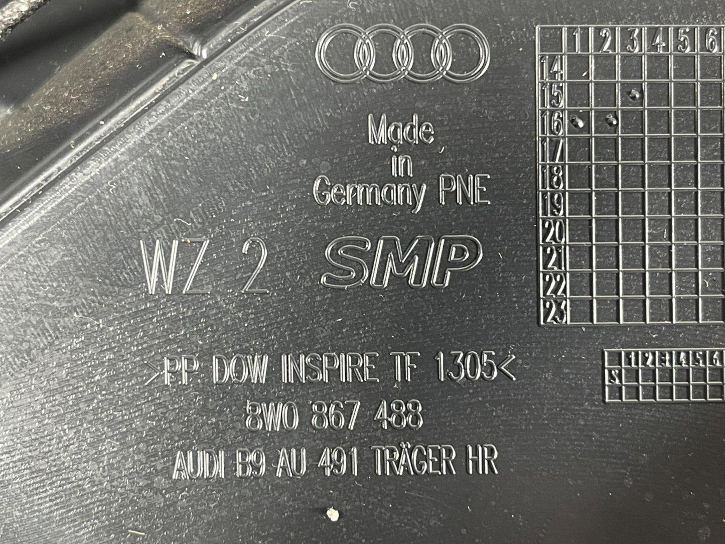 16-19 AUDI A4 B9 AVANT GENUINE REAR DRIVER SIDE FABRIC DOOR CARD 8W0867488