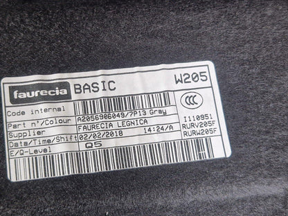 14-21 MERCEDES BENZ C200 W205 BOOT PARCEL SHELF LOAD COVER A2056900704