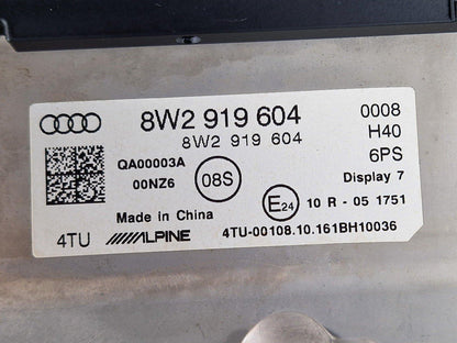16-19 AUDI A4 B9 GENUINE MULTI MEDIA IN DASH SCREEN 8W2919604