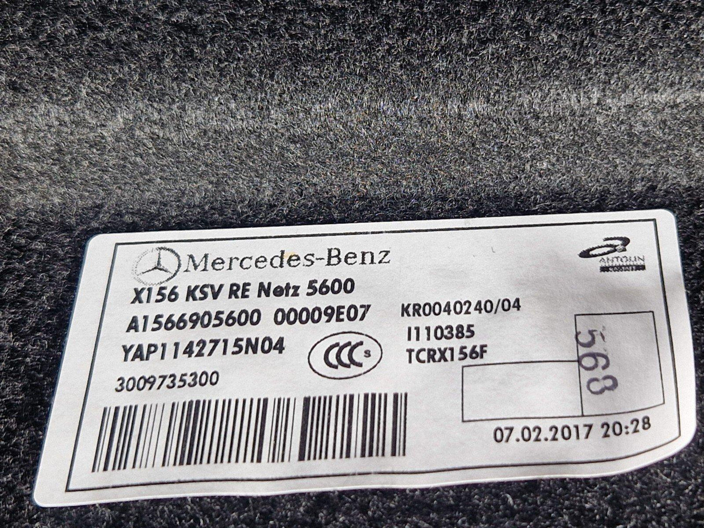 14-20 MERCEDES BENZ GLA X156 RIGHT SIDE TRUNK TRIM A1566905600