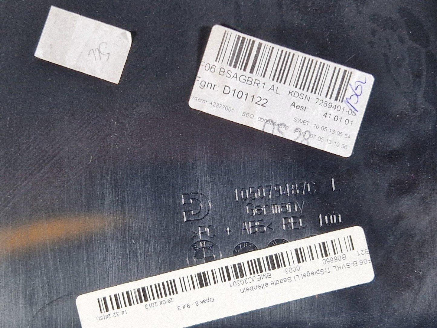 11-18 BMW 6 SERIES F06 LEFT SIDE BOTTOM B PILLAR LEATHER TRIM 7289401