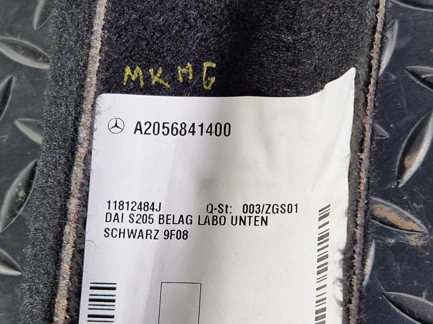 14-21 MERCEDES BENZ C220d W205 OEM LOADING FLOOR BOOT LINER CARPET A2056841400