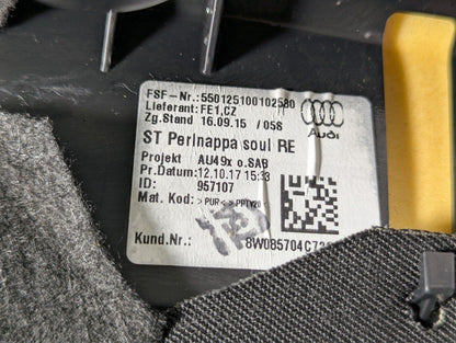 16-19 AUDI A4 B9 GENUINE REAR RIGHT O/S LEATHER SEAT BOLSTER CUSHION 8W085704C