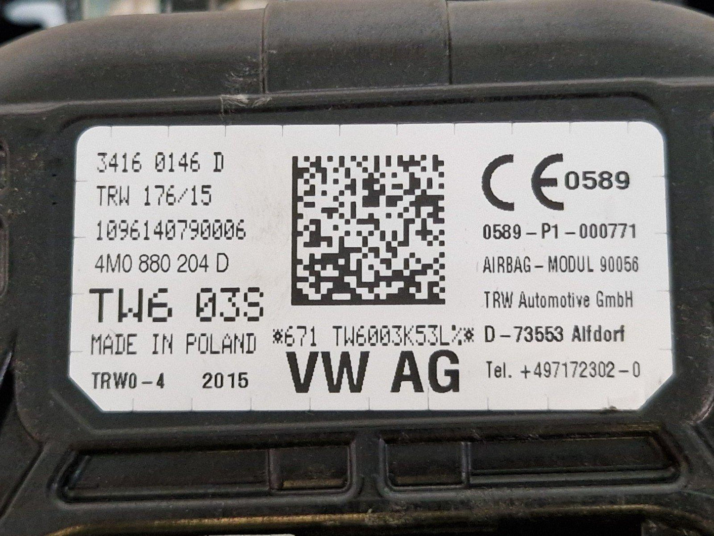16-20 AUDI Q7 4M GENUINE OEM PASSENGER SIDE INSTRUMENT PANEL AIRBAG 4M0880204