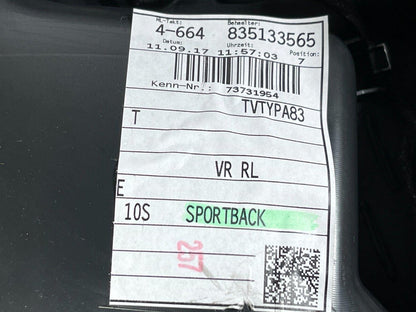 16-23 AUDI A5 F5 SPORTBACK S-LINE FRONT O/S DOOR CARD PANEL 8W8867134