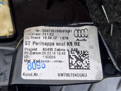 16-24 AUDI A5 F5 GENUINE SEAT TRIM REAR RIGHT 8W785704CGKU