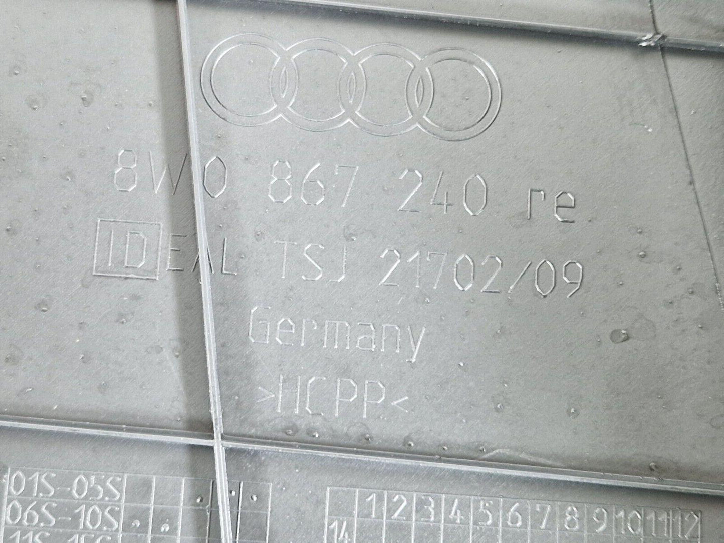 16-19 AUDI A4 B9 S-LINE GENUINE FRONT RIGHT DRIVER SIDE B-PILLAR TRIM 8W0867240