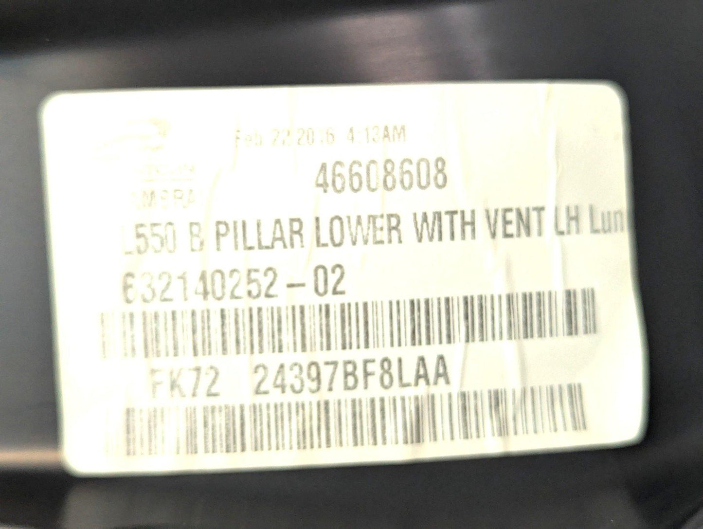 14-19 LAND ROVER L550 DISCOVERY SPORT PASSENGER SIDE B PILLAR PANEL FK72018B05A