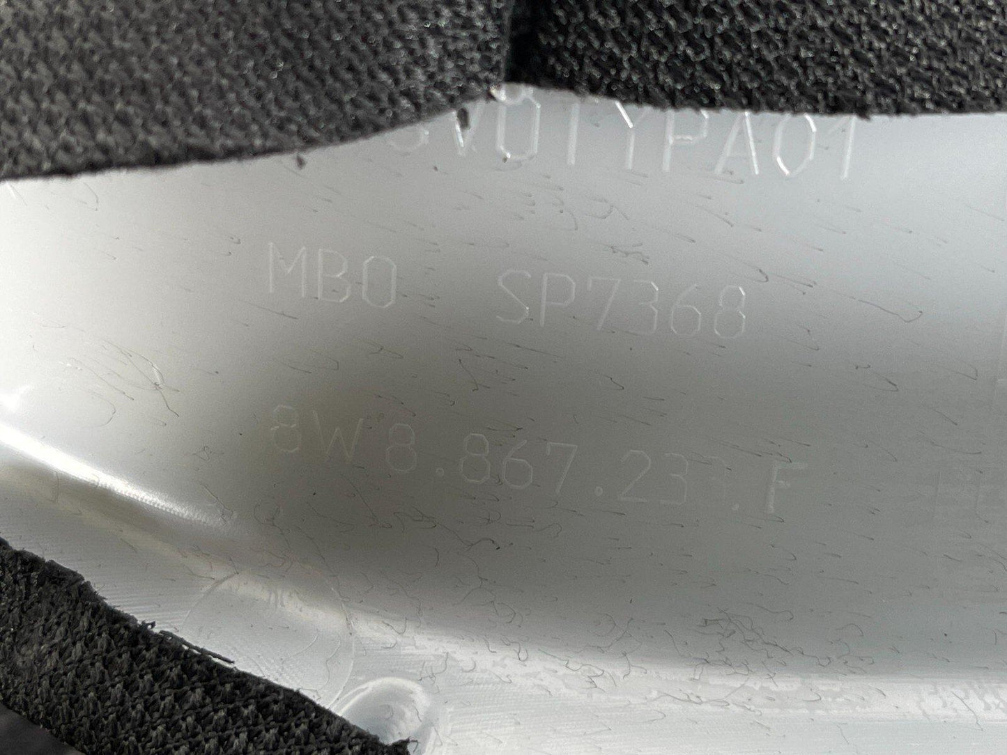 16-23 AUDI A5 F5 FRONT LEFT SIDE UPPER A PILLAR TRIM COVER BLACK 8W8867233F